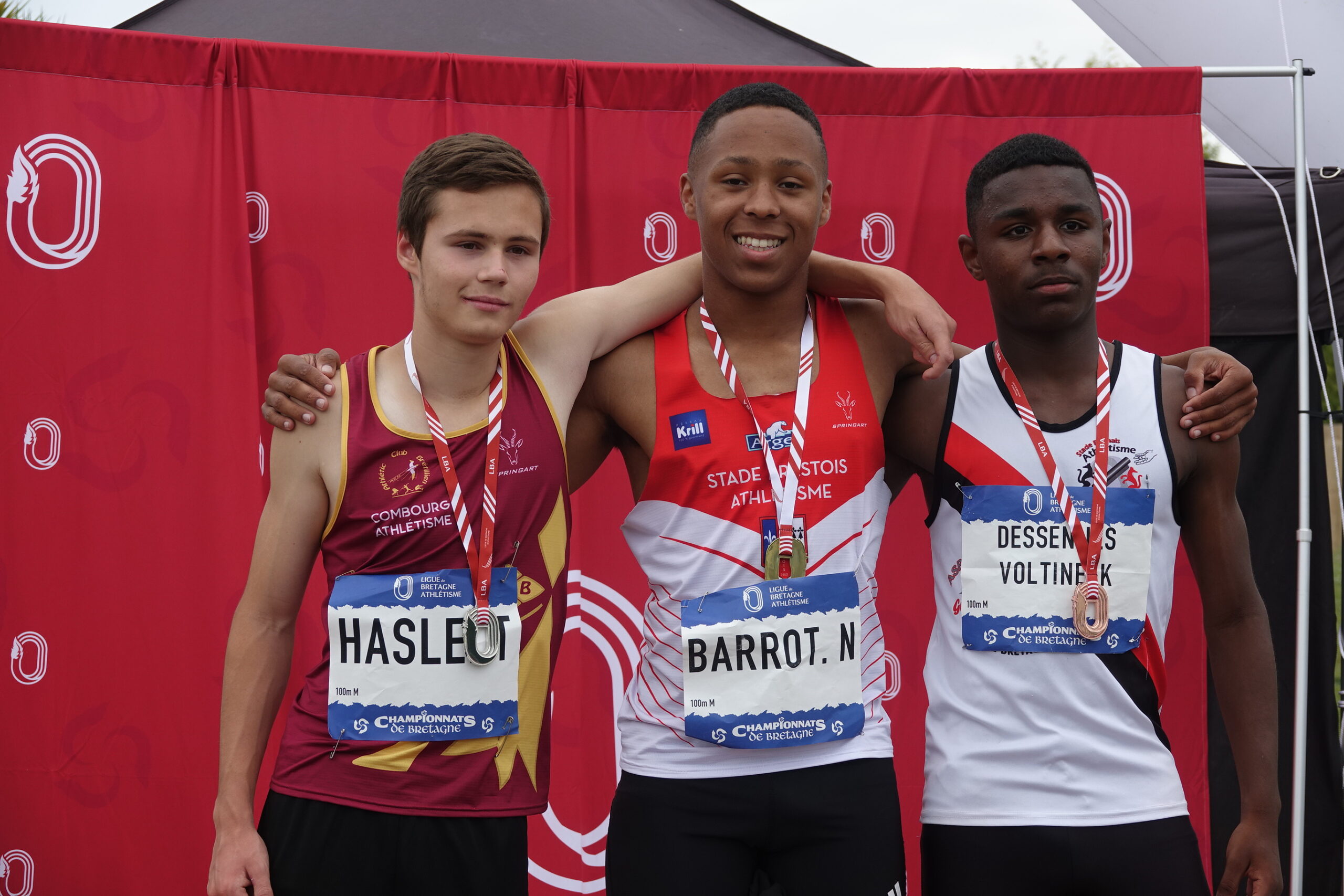 Noah Barrot podium 100m cadets