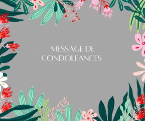 Message de condoléances