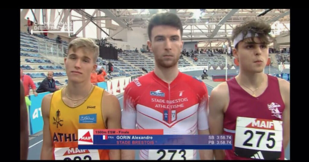 Alex Gorin France Espoirs en salle 2023 1500m à Miramas