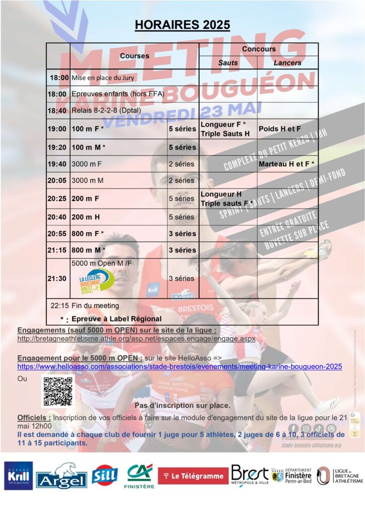 Visuel du programme du meeting Karine Bouguéon 2025