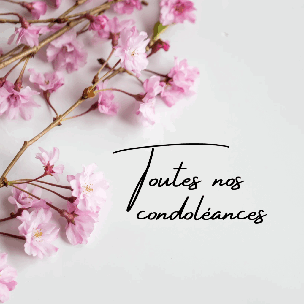 Visuel message de condoléances