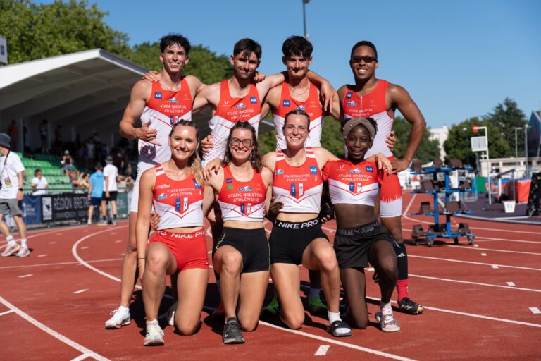 Les relais 4x100 F et M au Bretagne sur piste 2025 à Rennes