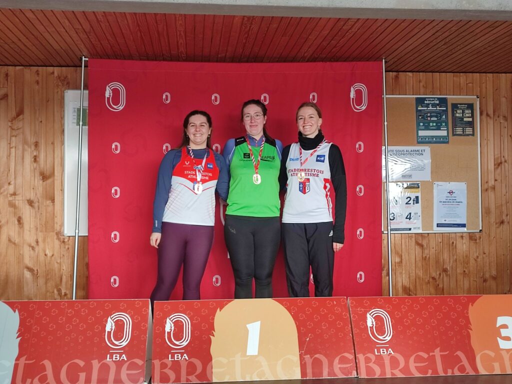 Podium de Rosalie Grondin et Flavie Monot au Bretagne de lancers longs 2026