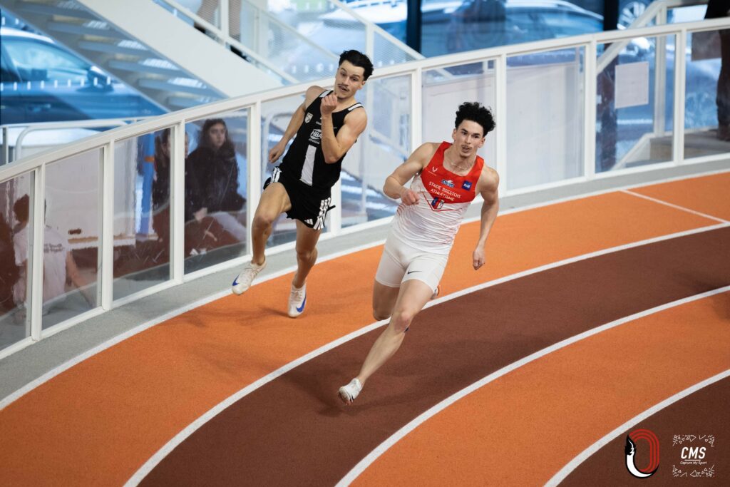 Killian Prévost au 200m du Bretagne en salle 2026 à Rennes
