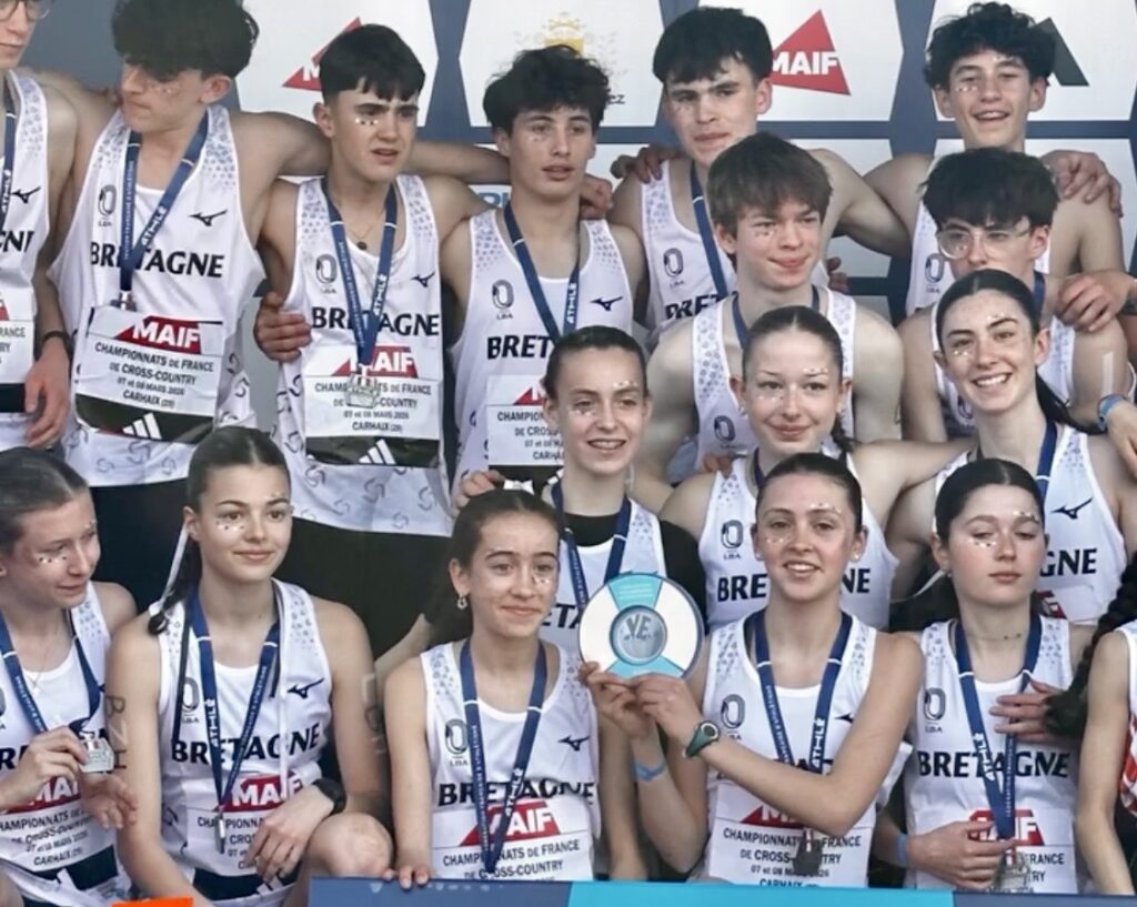 L'équipe de Bretagne à la coupe de France Minimes de cross 2026 à Carhaix