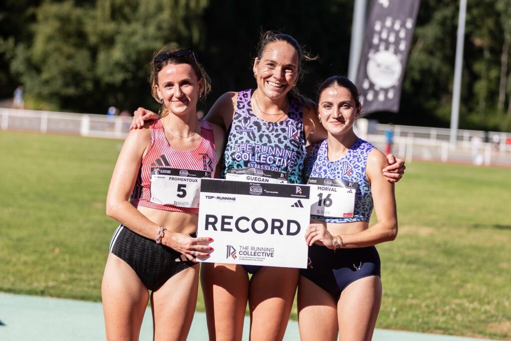 Léna Guégan, RP sur 1500m au meeting Tempo Run League / Evelyne Joannic à Fougères